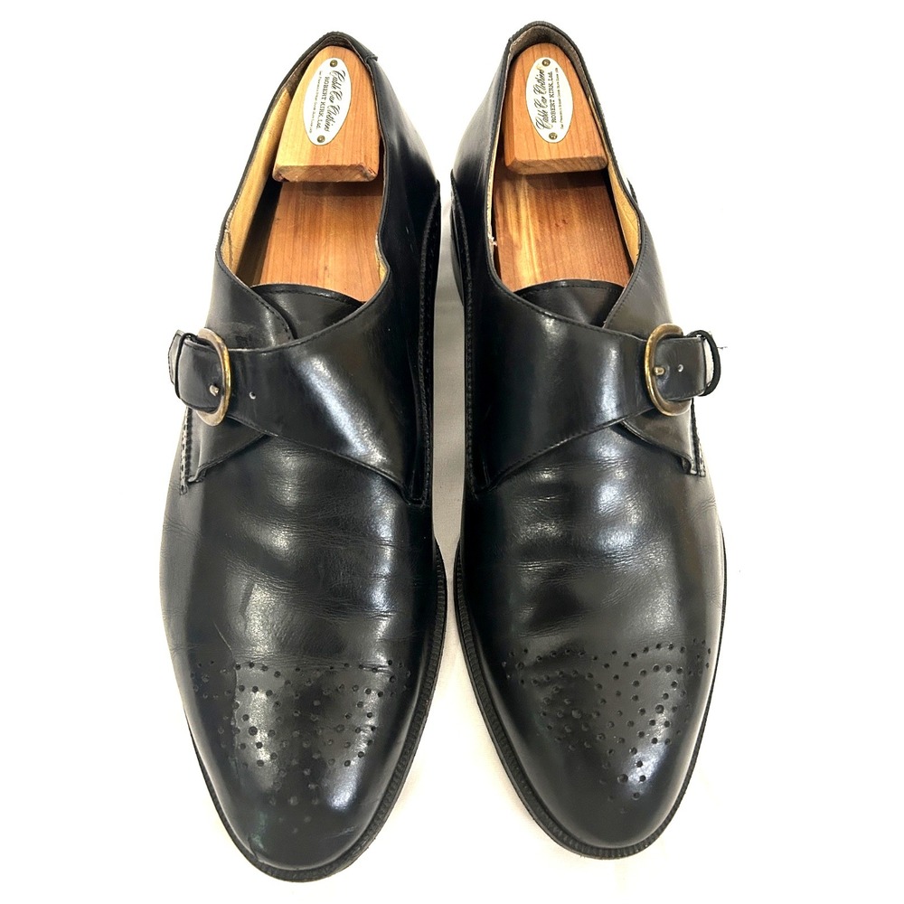 Davanzati Black Single Monk Strap Dress Brough Shoes Italy Mens' size 11.5 Italy